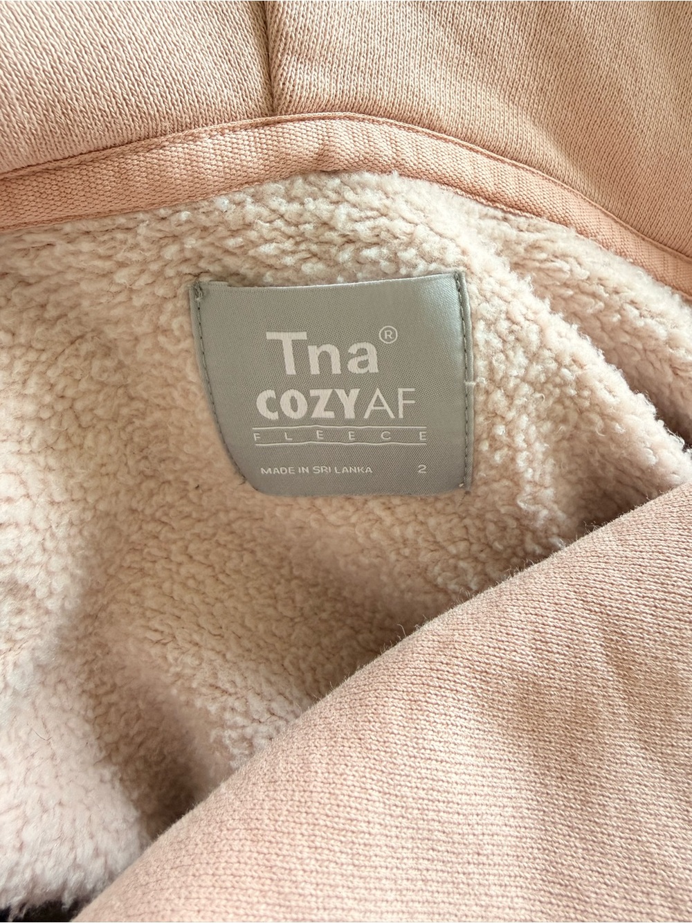 Aritzia Tna CozyAF Fleece Pink Zip Hoodie - Picture 4 of 6